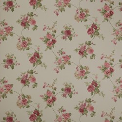 Papel de parede, floral, rosa e bege